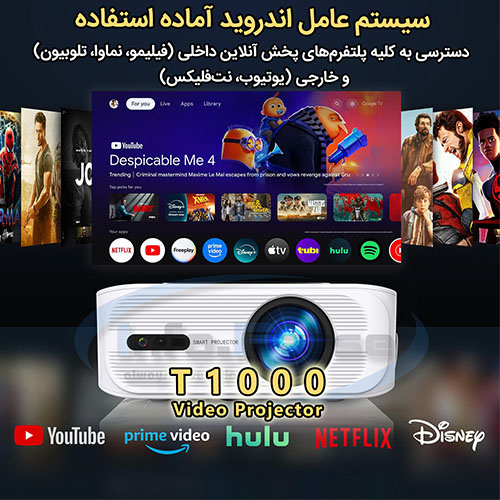 خرید ویدئو پروژکتور T1000, قیمت ویدیو پروژکتور, ویدیو پروژکتور ارزان, خرید ویدئو پروژکتور حرفه ای